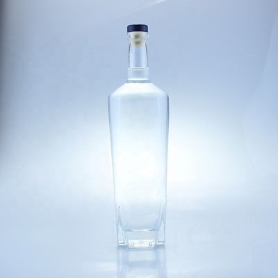 Стеклянный воротник Стеклянная бутылка для алкогольных напитков 750 мл с пробковым уплотнением