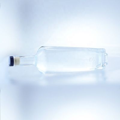 Стеклянный воротник Стеклянная бутылка для алкогольных напитков 750 мл с пробковым уплотнением