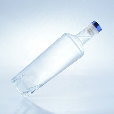 Стеклянный воротник Стеклянная бутылка для алкогольных напитков 750 мл с пробковым уплотнением