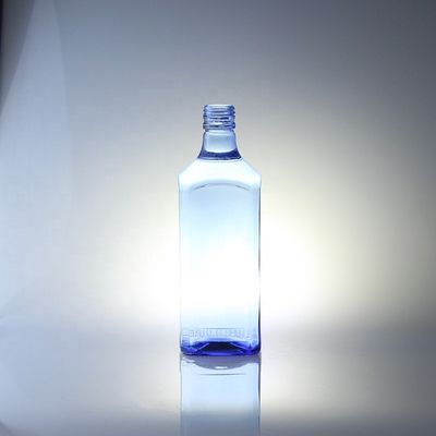Acid Etch Custom Design Square 750ml Синие стеклянные бутылки для водки Виски уникальный