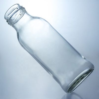 Прозрачная стеклянная бутылка для напитков Популярная 100ml260ml 500ml 1000ml Круглая бутылка с винтовой крышкой
