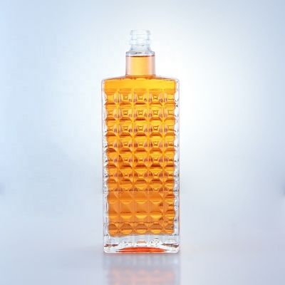 750 мл стеклянный чистый квадратный круглый бутылка с винтовой верхней отделкой и свободным дизайном