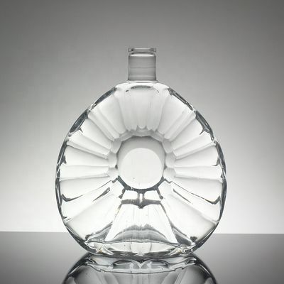 Логотип напечатанная стеклянная бутылка водка виски с винтовой крышкой и гранатной формы