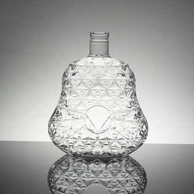 Логотип напечатанная стеклянная бутылка водка виски с винтовой крышкой и гранатной формы