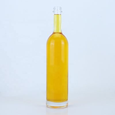 Custom Logo 700ml 750ml Высокий Клинт Круглая форма Стеклянная бутылка с винтовой верхней отделкой