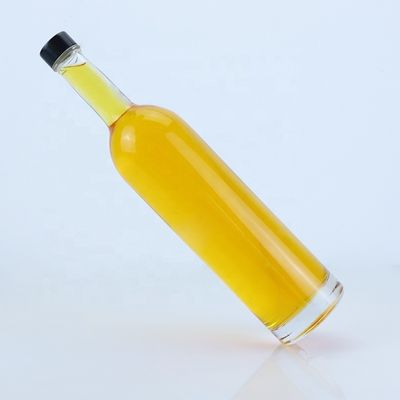 Custom Logo 700ml 750ml Высокий Клинт Круглая форма Стеклянная бутылка с винтовой верхней отделкой