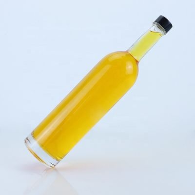 Custom Logo 700ml 750ml Высокий Клинт Круглая форма Стеклянная бутылка с винтовой верхней отделкой