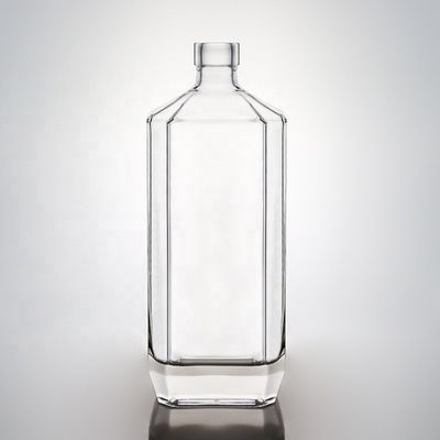 Приемлемый логотип клиента Стеклянный квадратный Super Flint 500ml 700ml 750ml Бутылка для джина