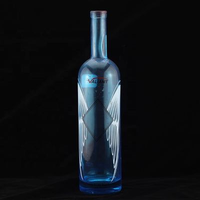 Фантастическая серийное печать круглой формы синяя бутылка водки для промышленности ликера и джина