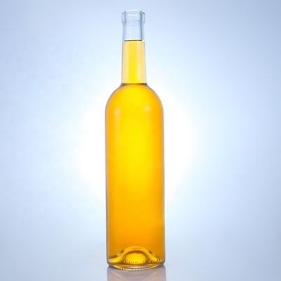 Конфигурация логотипа Стеклянная бутылка для 750 мл длинной шеи Чистый гин гин ром шампанский ликер