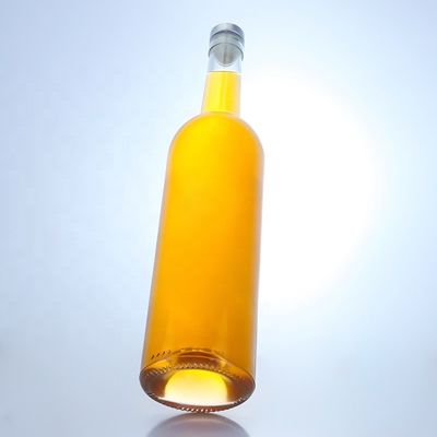Конфигурация логотипа Стеклянная бутылка для 750 мл длинной шеи Чистый гин гин ром шампанский ликер