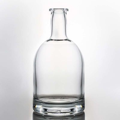 Форма на заказ 500ml 700ml 750ml Круглая стеклянная бутылка для алкоголя с пробкой