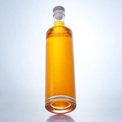 Стеклянная бутылка для алкоголя с тяжелой основой и пробкой