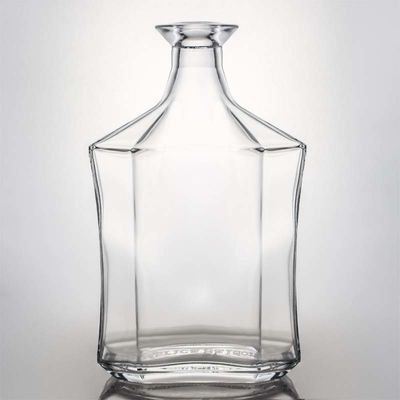 Стеклянная основа 500ml 700ml 750ml Чистая флаконка с ликером с настраиваемой крышкой и пробкой