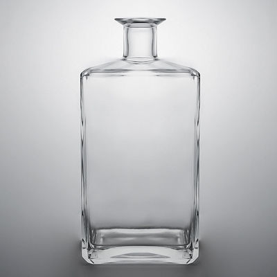 Стеклянная основа 500ml 700ml 750ml Чистая флаконка с ликером с настраиваемой крышкой и пробкой