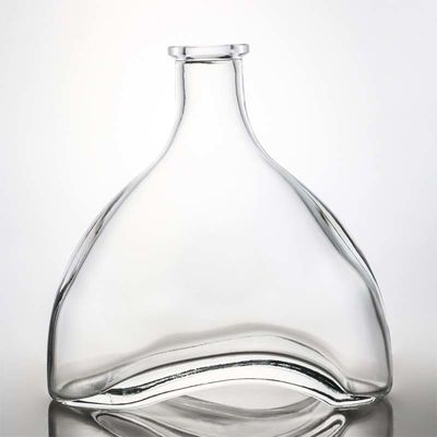 Стеклянная основа 500ml 700ml 750ml Чистая флаконка с ликером с настраиваемой крышкой и пробкой