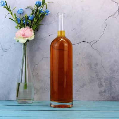 Стеклянная бутылка для спиртных напитков Круглая 75cl Бутылка для пробки Тип 1000ml 1750ml Материал ошейника