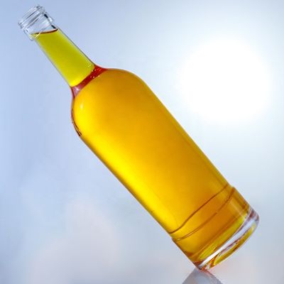 Стеклянный воротник круглые пустые стеклянные бутылки 750 мл для текилы бренди ром джин виски
