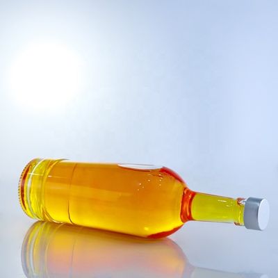 Стеклянный воротник круглые пустые стеклянные бутылки 750 мл для текилы бренди ром джин виски