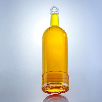 Стеклянный воротник круглые пустые стеклянные бутылки 750 мл для текилы бренди ром джин виски