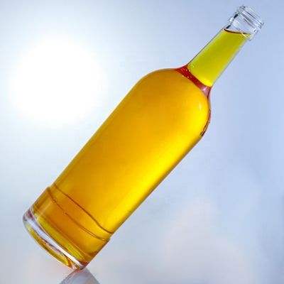 Стеклянный воротник круглые пустые стеклянные бутылки 750 мл для текилы бренди ром джин виски