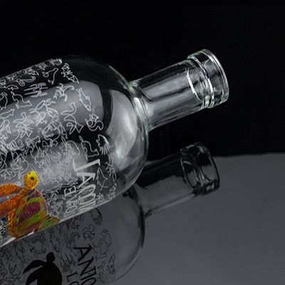 Стекло Флинт 2022 Дизайн Прозрачная стеклянная бутылка для джина Виски ром Текила Бренди
