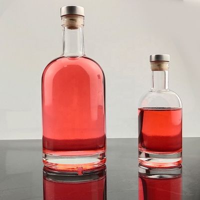 Глобальная классическая круглая форма 70cl 75cl стеклянная бутылка для ликера с индивидуальным логотипом