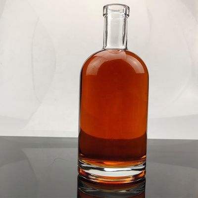 Глобальная классическая круглая форма 70cl 75cl стеклянная бутылка для ликера с индивидуальным логотипом
