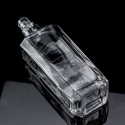750 мл 75cl Super Flint Square Embossed Glass Flask с винтовой крышкой Ром Водка Виски