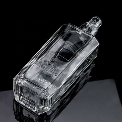 750 мл 75cl Super Flint Square Embossed Glass Flask с винтовой крышкой Ром Водка Виски
